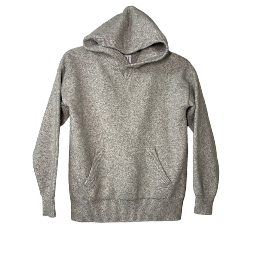 GAP Kids Gray Cotton Hooded‎ Sweater Top with Hand Warmer Pocket XL